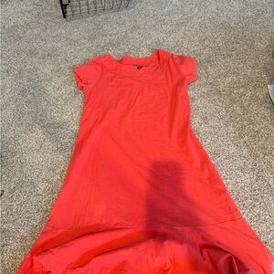 Lands' End Vibrant Red High Low Dress